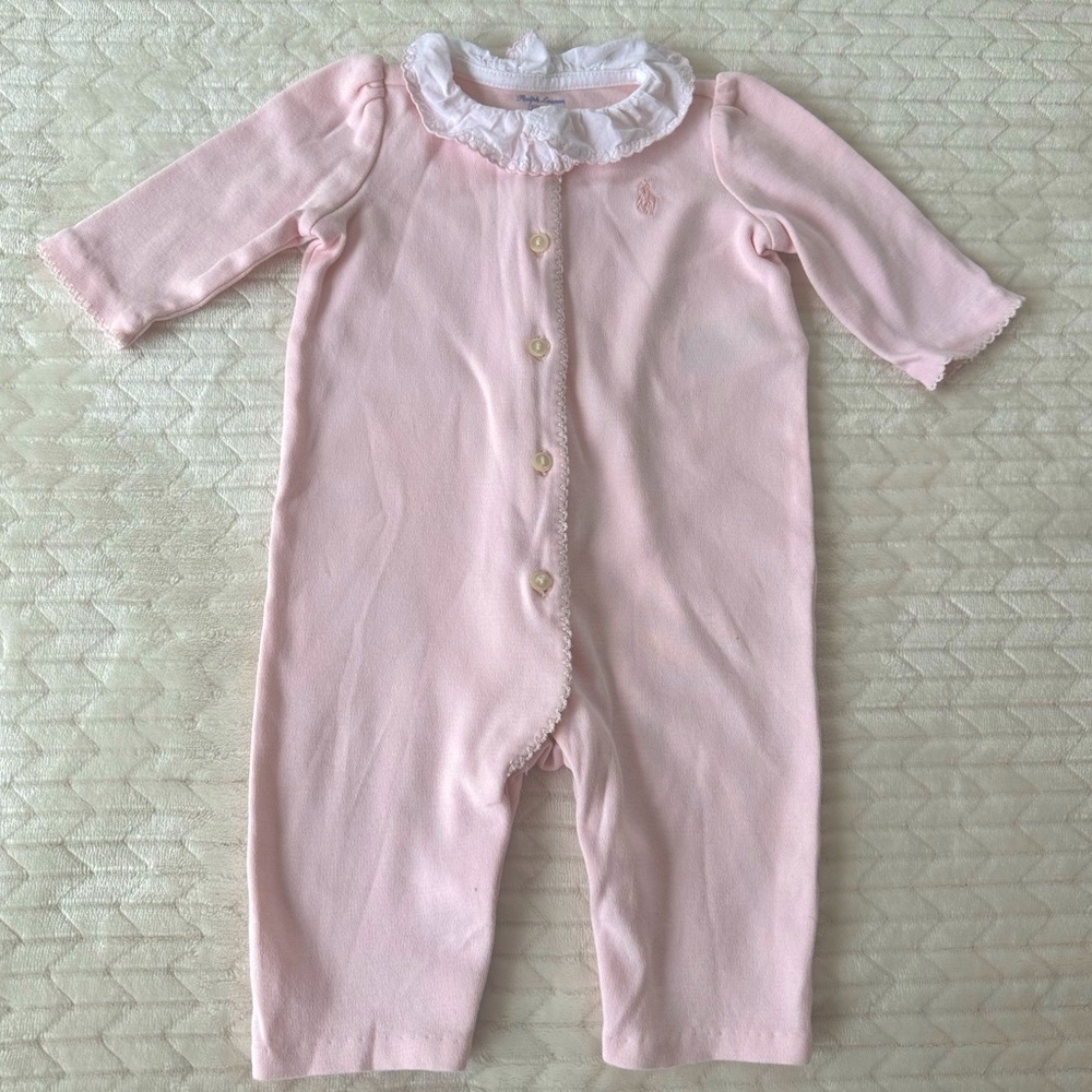 RALPH LAUREN Onesie | Long Sleeve | 3M | Pink